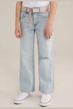 WE Fashion Blue Ridge wide leg regular waist jeans Blauw