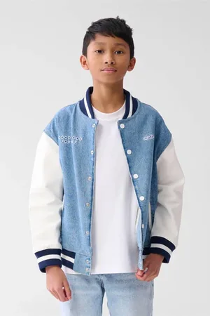 SHOEBY Denim bomberjack lente blauw Jas Jongens Katoen Opstaande kraag