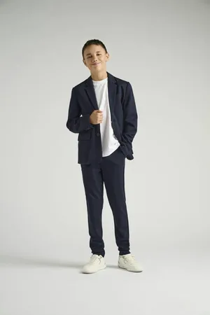 Only & Sons JUNIOR slim chino donkerblauw Broek Jongens Viscose Effen
