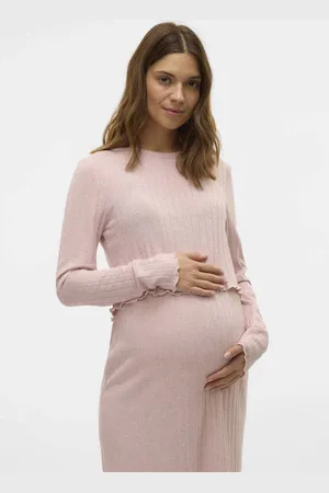Mama;licious Zwangerschaps cropped top Dames Polyester Ronde hals