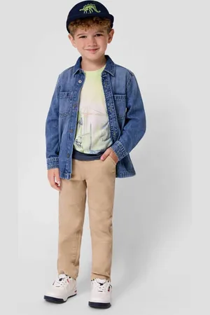 QS by s.Oliver Casual broek Jongens Stretchkatoen Effen