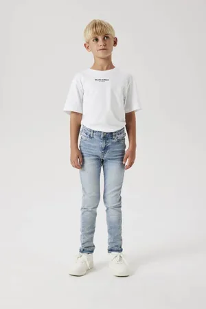 NAME IT KIDS slim regular waist slim fit jeans Blauw Jongens Stretchdenim