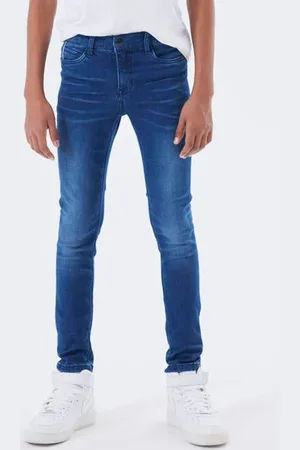 NAME IT KIDS slim fit jeans NKMTHEO Blauw Jongens Viscose