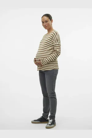 Mama;licious Low waist slim fit zwangerschapsjeans MLLOLA Dames Denim