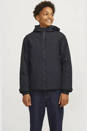 JACK & JONES JUNIOR gewatteerde winterjas JCOSUMMIT Jongens Polyester Capuchon