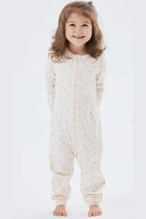 NAME IT BABY pyjama NBFNIGHTSUIT Ecru Meisjes Katoen Ronde hals
