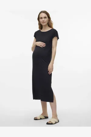 Mama;licious Zwangerschapsjurk MLMOLLY Dames Viscose Ronde hals Effen