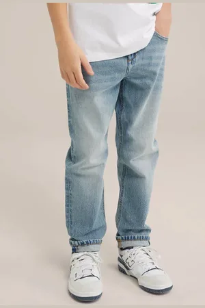 WE Fashion Blue Ridge regular fit jeans lichtblauw Jongens Denim Effen