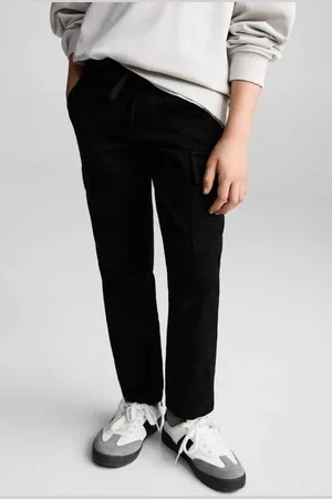 MANGO Straight cargo broek Jongens Katoen Effen