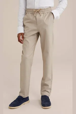 WE Fashion Casual broek beige Jongens Polyester Effen