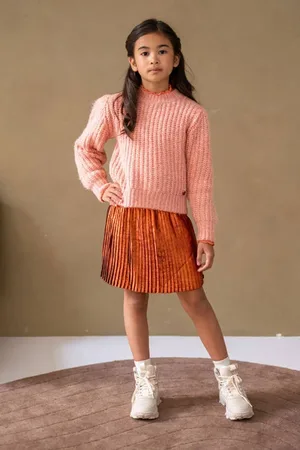 Like Flo Gebreide trui roze Meisjes Polyester Ronde hals Effen