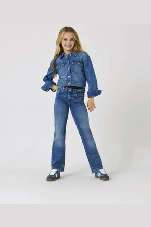 ONLY KIDS GIRL wide leg jeans KOGJUICY Blauw Effen