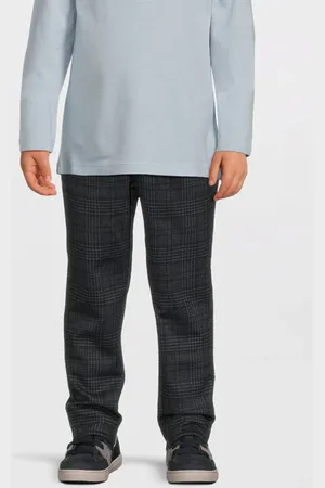 NAME IT MINI baby geruite slim fit broek NKMSILAS Grijs Jongens Polyester