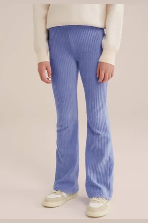 WE Fashion WE Fundamentals flared broek lila Paars Meisjes Corduroy Effen