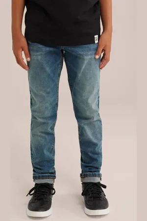 WE Fashion Blue Ridge tapered fit jeans Blauw Jongens Stretchdenim