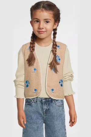 Moodstreet Gebloemd gilet Vajén Meisjes Polyester Openvallende hals