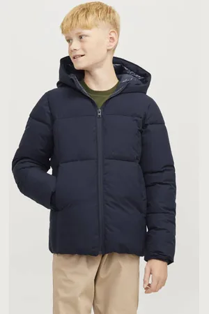 JACK & JONES JUNIOR gewatteerde winterjas JORVESTERBRO Jongens Polyester Capuchon