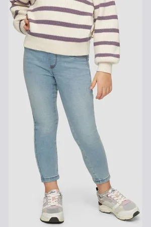 QS by s.Oliver Slim fit jegging Jeans Blauw Effen