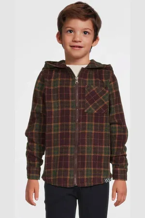 B.Nosy Geruit overshirt Boaz met capuchon Overhemd Ruit