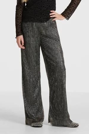 Anytime Plisse wide leg broek Meisjes Polyester Meerkleurig