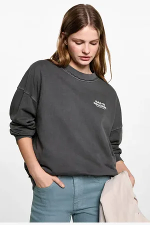 MANGO Sweater Grijs Backprint