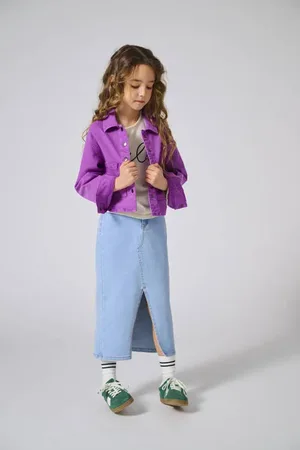 ONLY KIDS GIRL overshirt Blouse Meisjes Katoen Klassieke kraag Effen