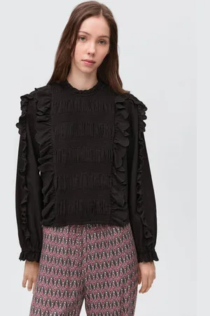 MANGO Blousetop Meisjes Katoen Ronde hals Effen