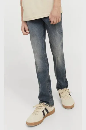 JACK & JONES JUNIOR regular waist regular fit jeans dark Blauw Jongens Stretchdenim