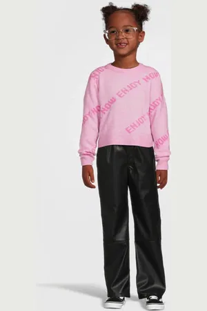NAME IT KIDS imitatieleren wide leg broek NKFNUPU Meisjes Imitatieleer