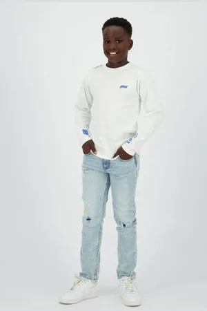 Raizzed Straight light blue denim Jeans Blauw Effen