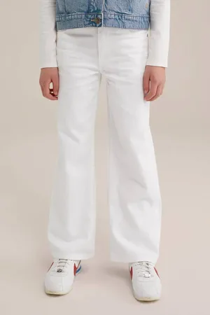 WE Fashion Blue Ridge wide leg high waist jeans Meisjes Denim Effen