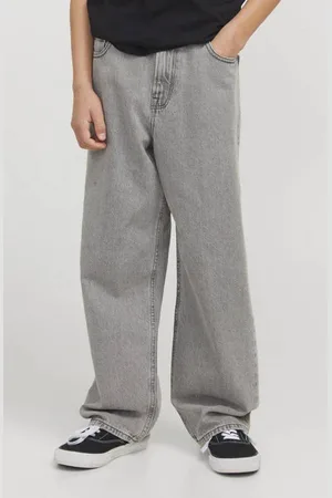JACK & JONES JUNIOR loose fit jeans JJIALEX JJORIGINAL Grijs Jongens Stretchdenim