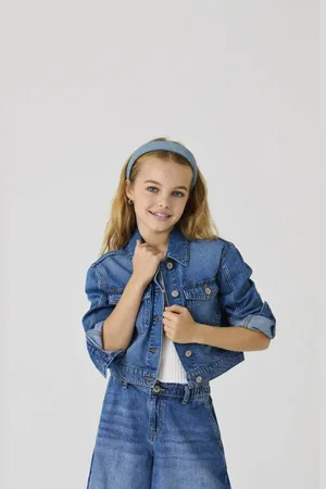 ONLY KIDS GIRL spijkerjas Blauw Effen