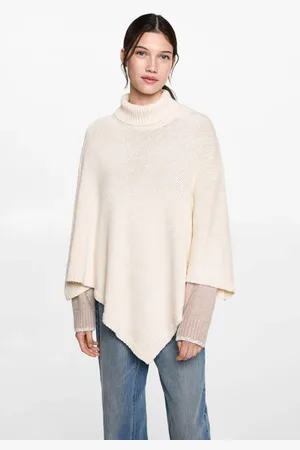 MANGO Poncho Trui Meisjes Polyamide Col Effen
