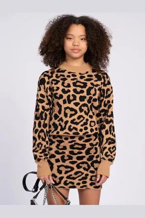 Nik & Nik Sweater Meisjes Viscose Ronde hals Panterprint