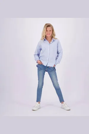 Vingino Skinny jeans Amia Blauw Meisjes Katoen Effen