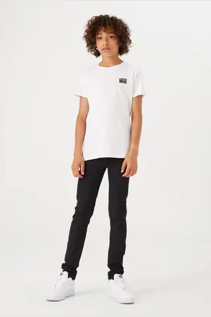 Garcia Skinny jeans Xandro Zwart Jongens Stretchdenim Effen