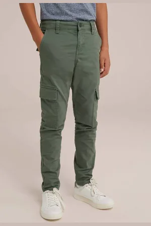 WE Fashion Blue Ridge slim fit cargobroek Jongens Stretchkatoen