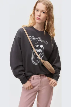 MANGO Sweater Grijs Printopdruk