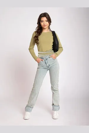 Nik & Nik Slim fit jeans Fenna Blauw Meisjes Stretchdenim Effen