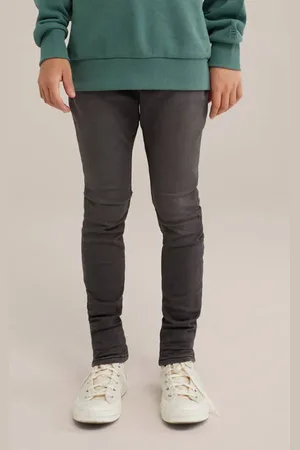 WE Fashion Blue Ridge skinny jeans Zwart Jongens Stretchdenim