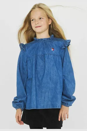 Me & My Monkey Top Roanne met borduursel Longsleeve Meisjes Katoen Opstaande kraag