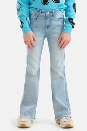 SHOEBY Flared fit jeans Blauw Meisjes Denim Effen