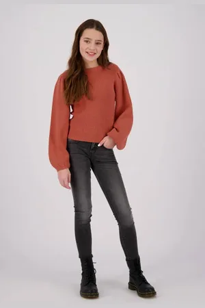Raizzed Gebreide trui rood Meisjes Viscose Ronde hals Effen