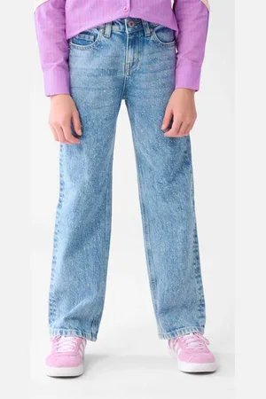 SHOEBY Straight regular waist Jeans Blauw Effen