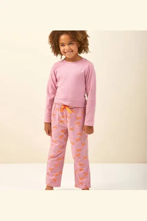 Little Label Pyjama met all over print op de broek Meisjes Stretchkatoen Ronde hals