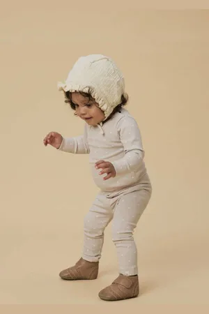 Lil Atelier BABY romper NBFGAGO Gray Morn Ecru Meisjes Katoen Ronde hals