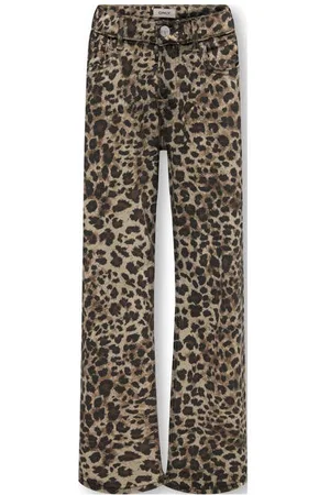 ONLY KIDS GIRL wide leg casual broek Meisjes Katoen Panterprint