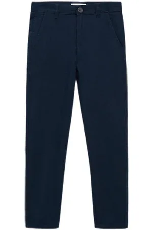 MANGO Skinny chino Broek Blauw Jongens Katoen Effen