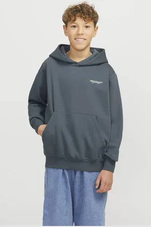 JACK & JONES JUNIOR hoodie grijs Sweater Effen